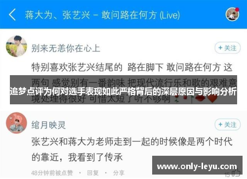 追梦点评为何对选手表现如此严格背后的深层原因与影响分析